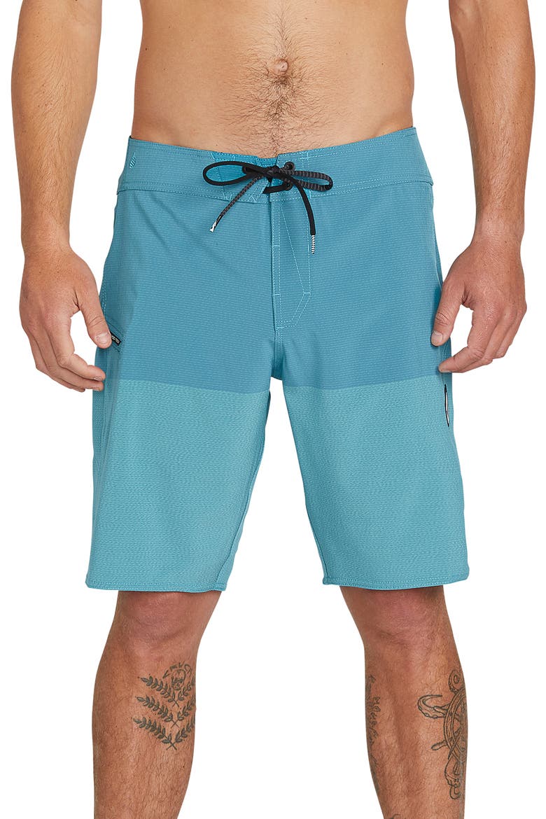 Lido Colorblock Board Shorts, Main, color, BISCAY GREEN