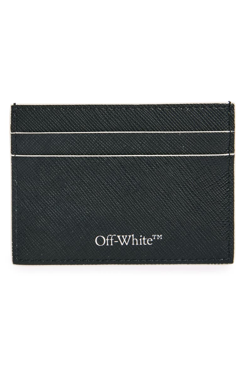 Monogram Logo Leather Card Case, Alternate, color, BLACK-WHITE