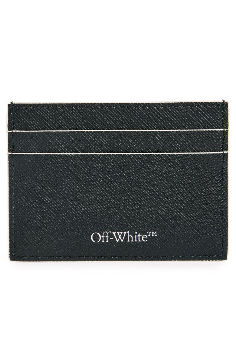Off-White Monogram Logo Leather Card Case, Alternate, color, 