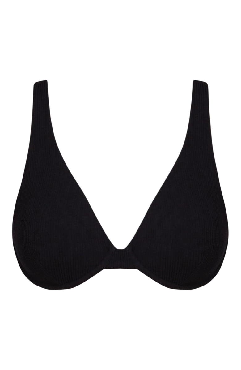 Pacifica by Sunsets Emery Underwire Bikini Swimsuit Top - D Cup, Alternate, color, Black Pacifica Rib