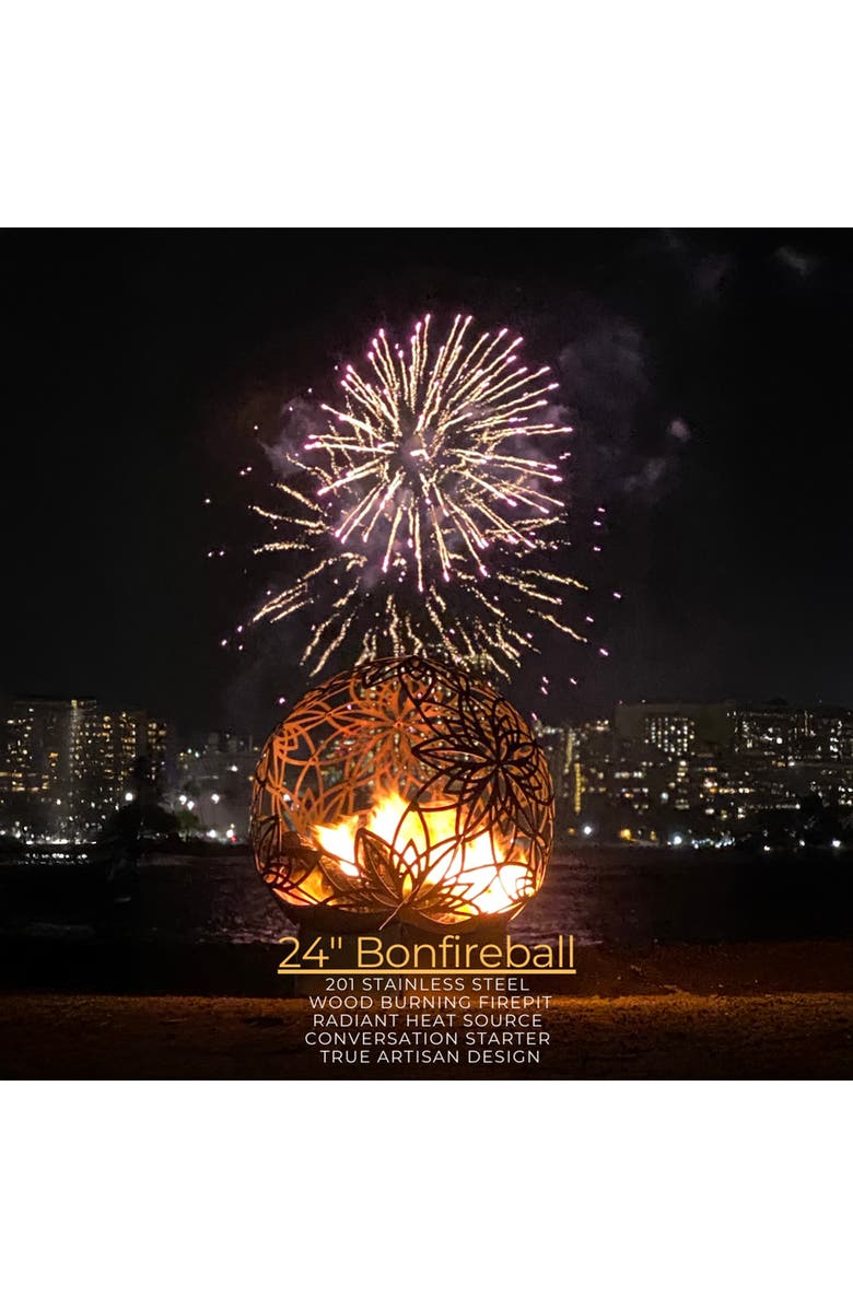 Bonfireball 24" Fire Pit Lotus Base & Cover, Alternate, color, Multicolored