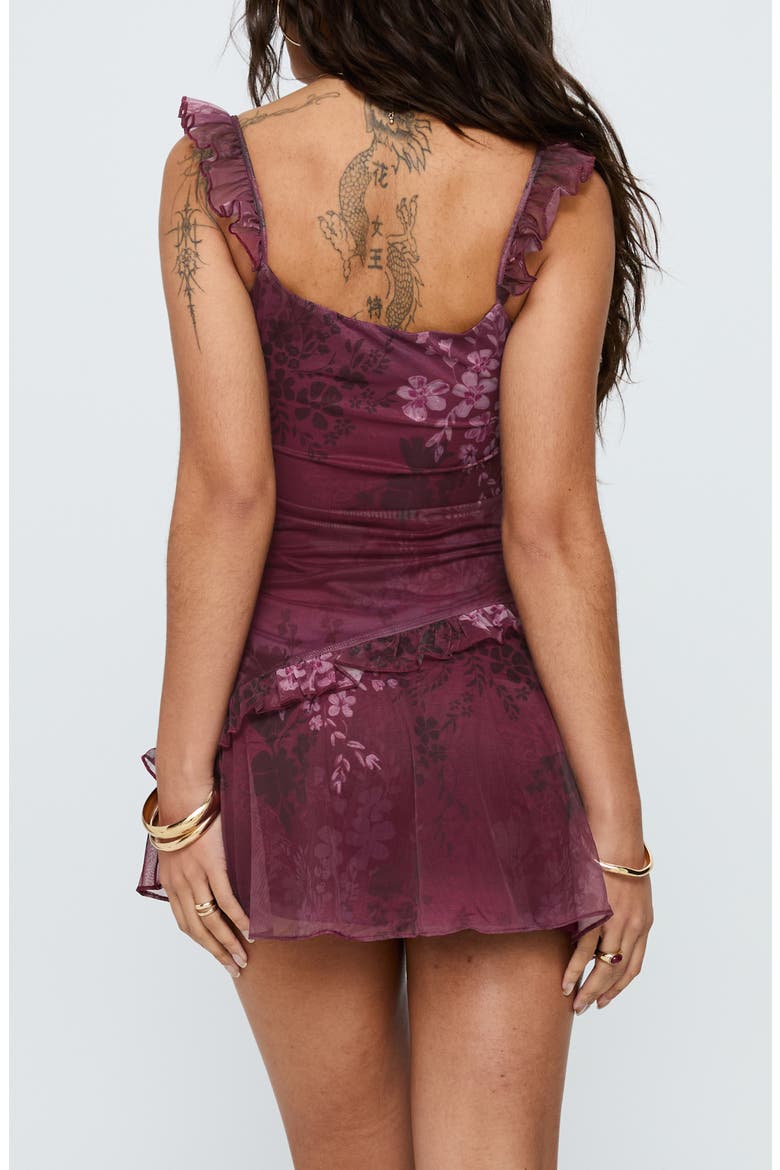 Ballad Floral Ruffle Cocktail Minidress, Alternate, color, MULTI