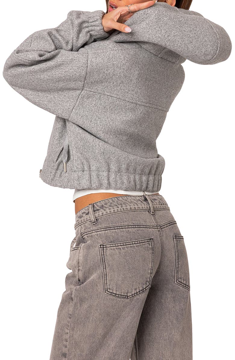 EDIKTED Textured Crop Hooded Jacket, Alternate, color, 