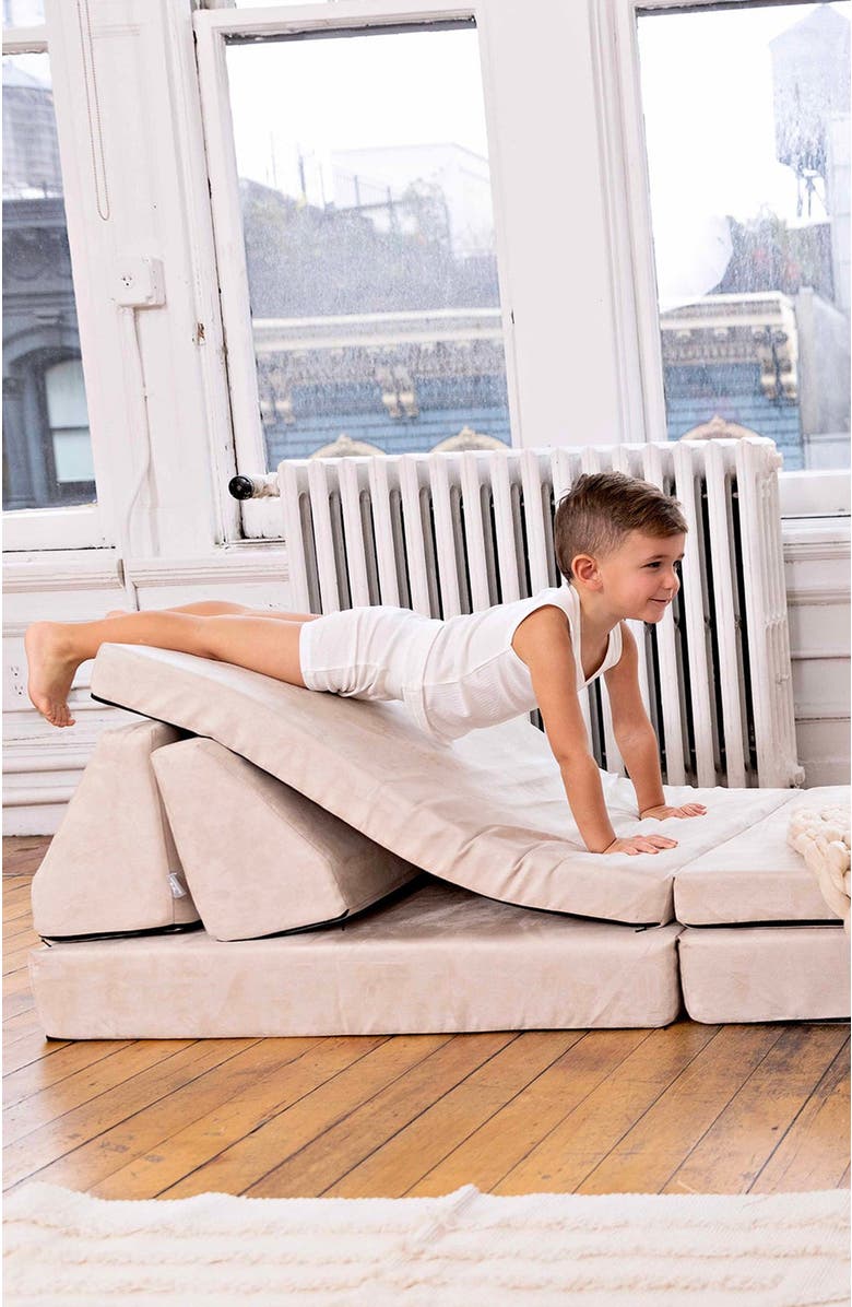 NoggiWear Ribbed Loungewear Set, Alternate, color, Taupe / Off-White