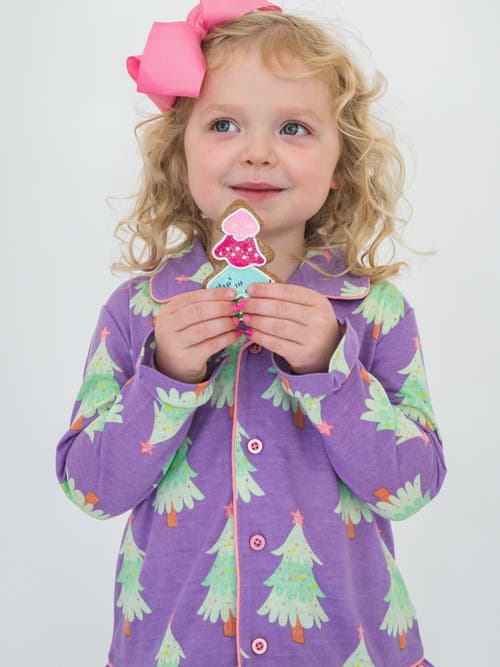 Rufflebutts Holiday Ruffle Flare Pajama Set In Green