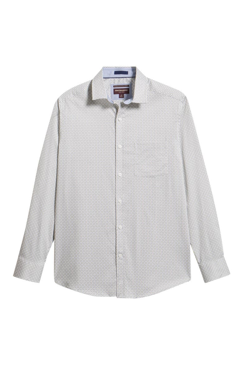 Logan Print Button-Up Shirt, Alternate, color, SAGE TILE