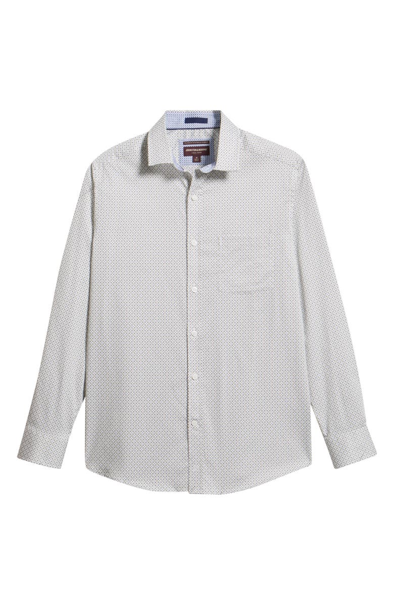 Johnston & Murphy Logan Print Button-Up Shirt, Alternate, color, Sage Tile