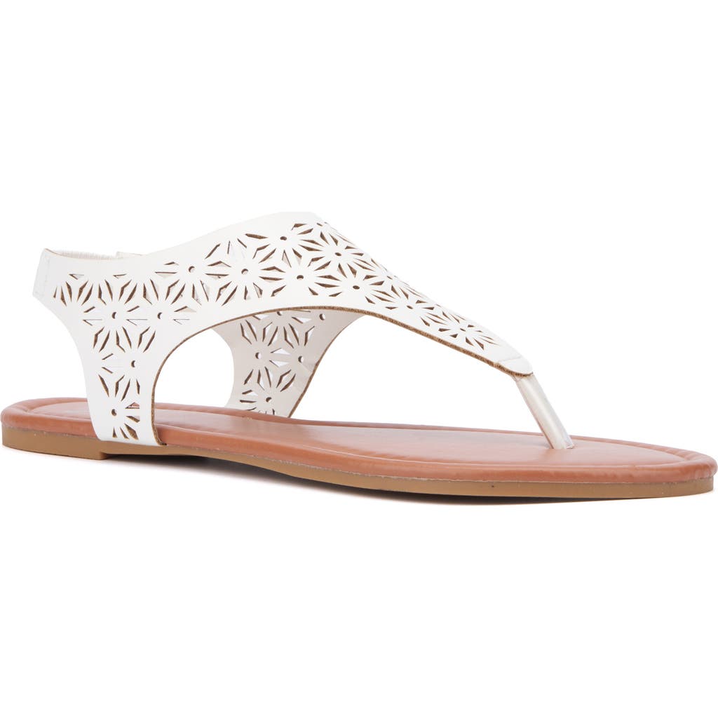 New York And Company Nikki Lasercut Slingback Sandal In White