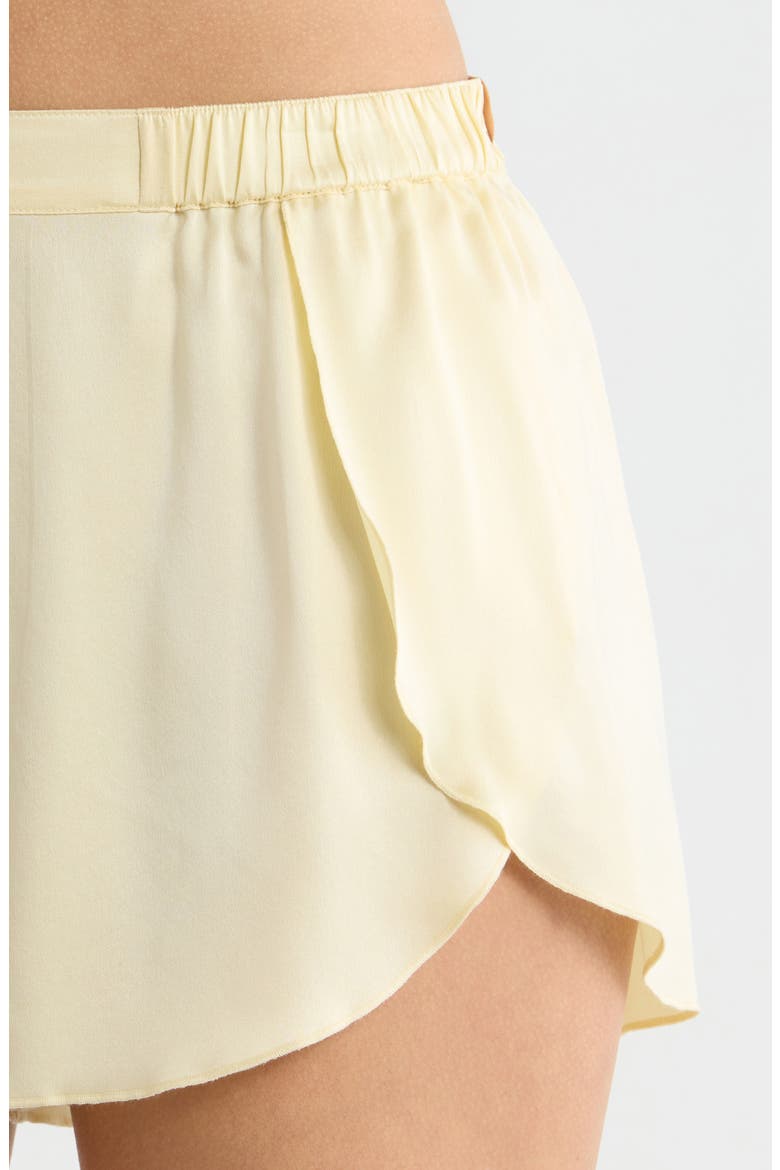 Racerback Washable Silk Short Pajamas, Alternate, color, FRENCH BUTTER