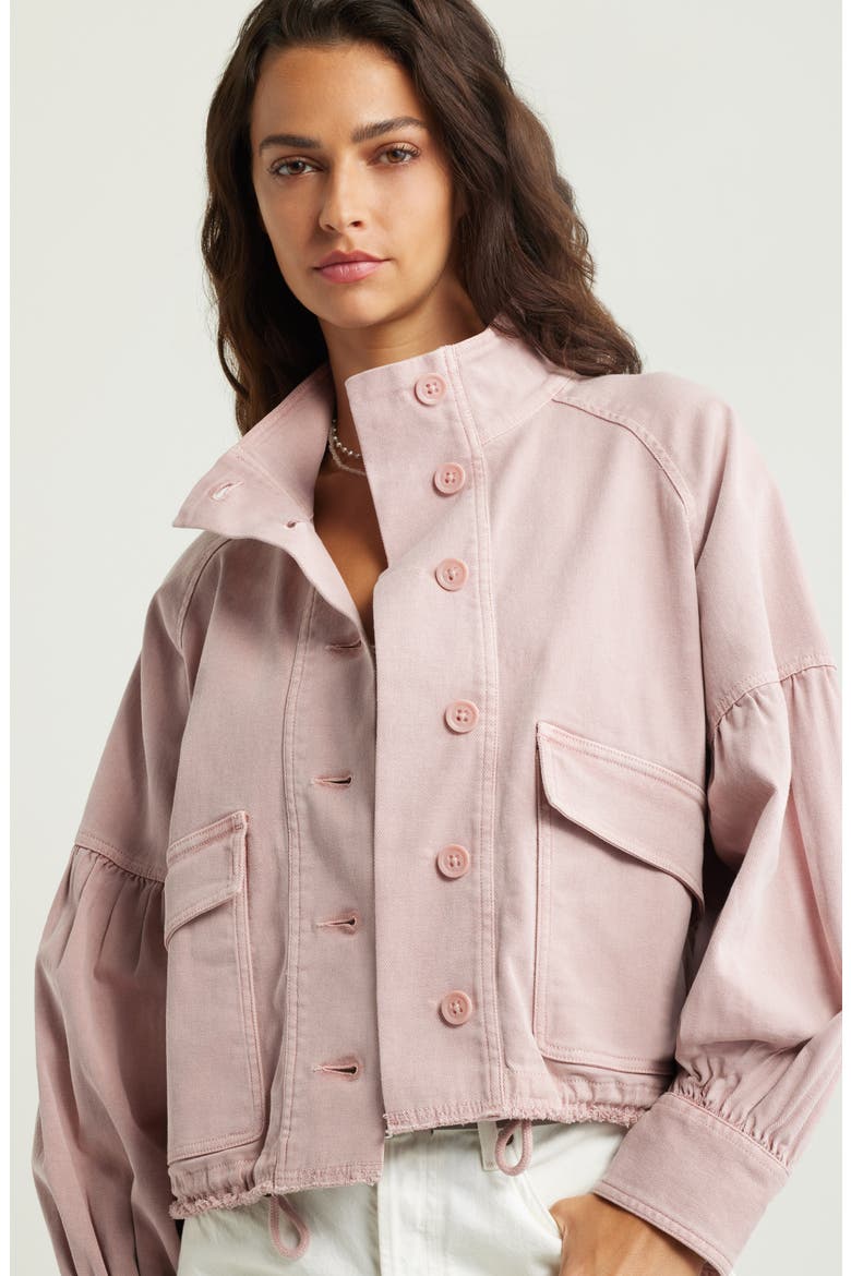 Blouson Twill Utility Jacket, Alternate, color, PINK TIMBER
