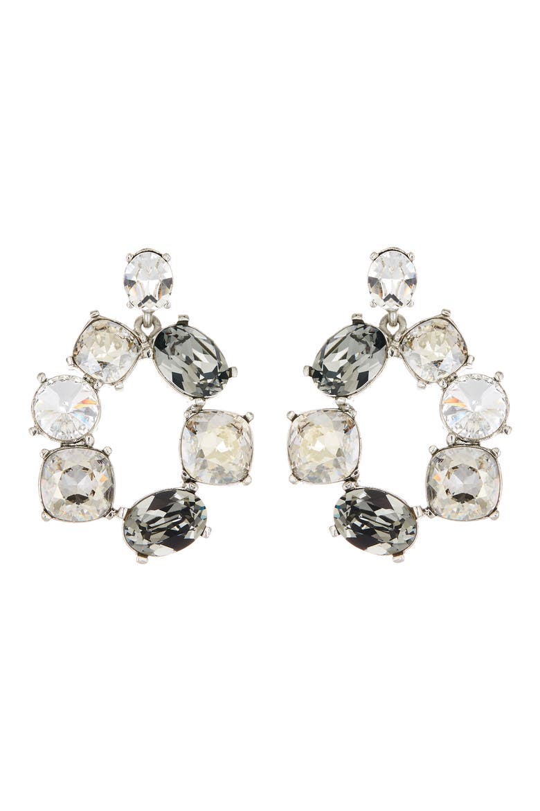Bold Crystal Hoop Drop Earrings, Main, color, CRYSTAL MULTI