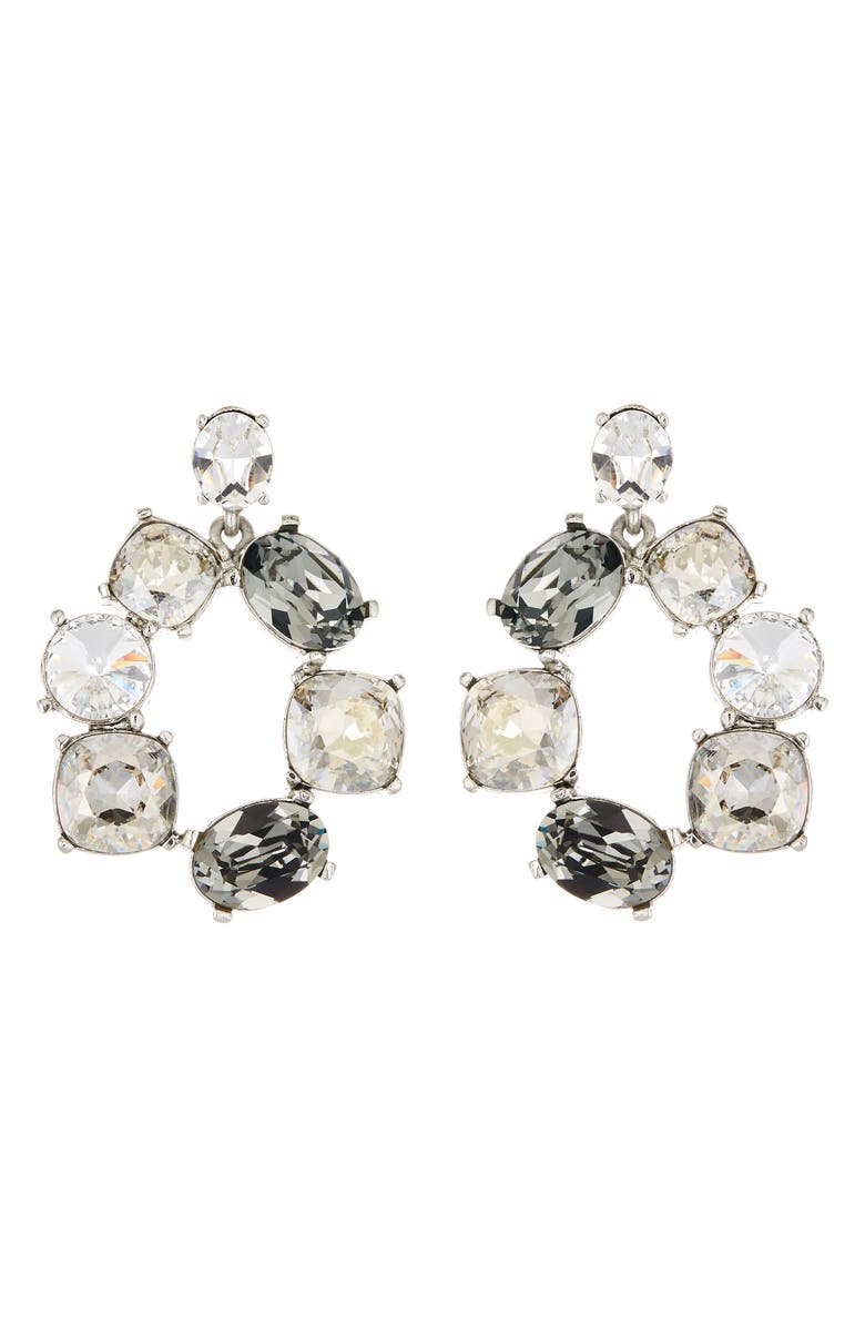 Oscar de la Renta Bold Crystal Hoop Drop Earrings, Main, color, 