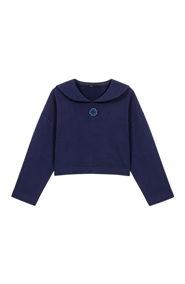 maje Short sweater with embroidery, Alternate, color,