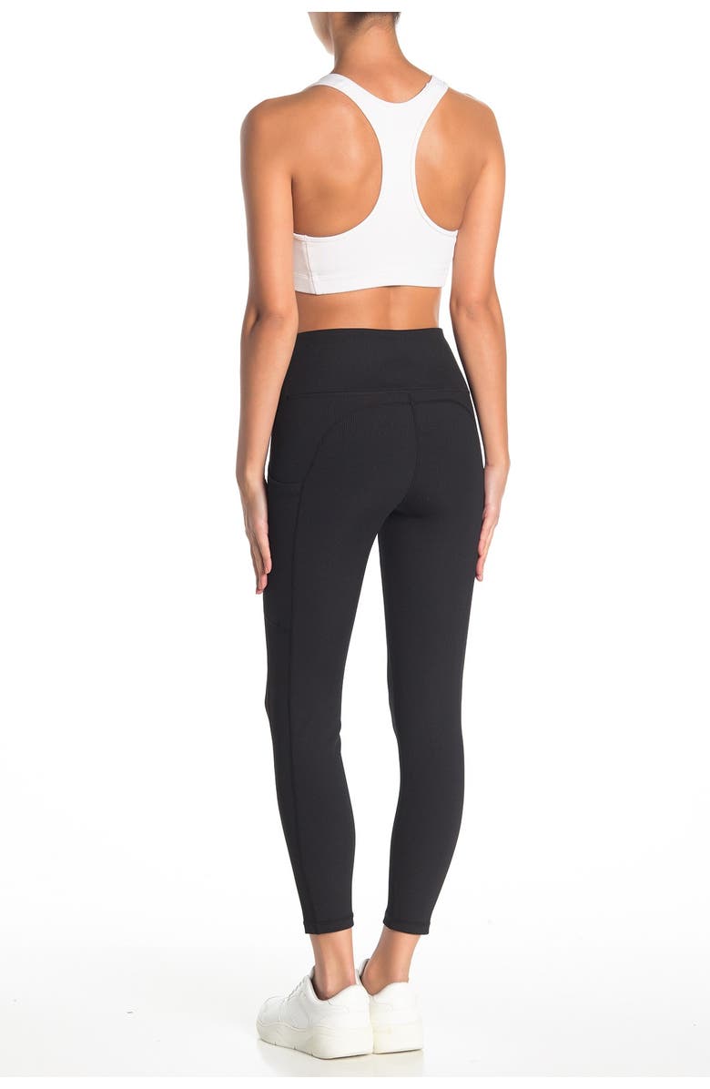 Z by Zella Daily High Waist Ribbed Pocket Leggings, Alternate, color,