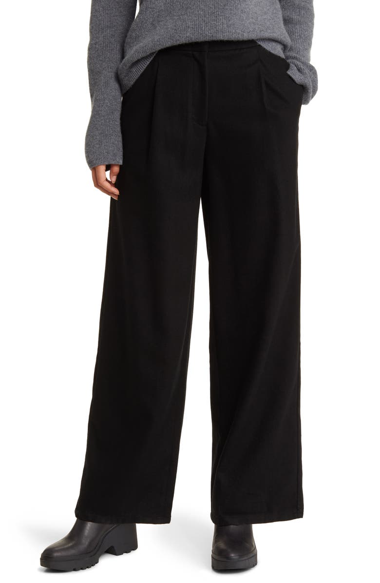 Eileen Fisher Pleated High Waist Wide Leg Pants, Main, color, 