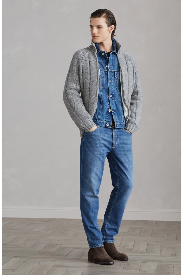 Lightweight denim trousers, Alternate, color, Medium Denim