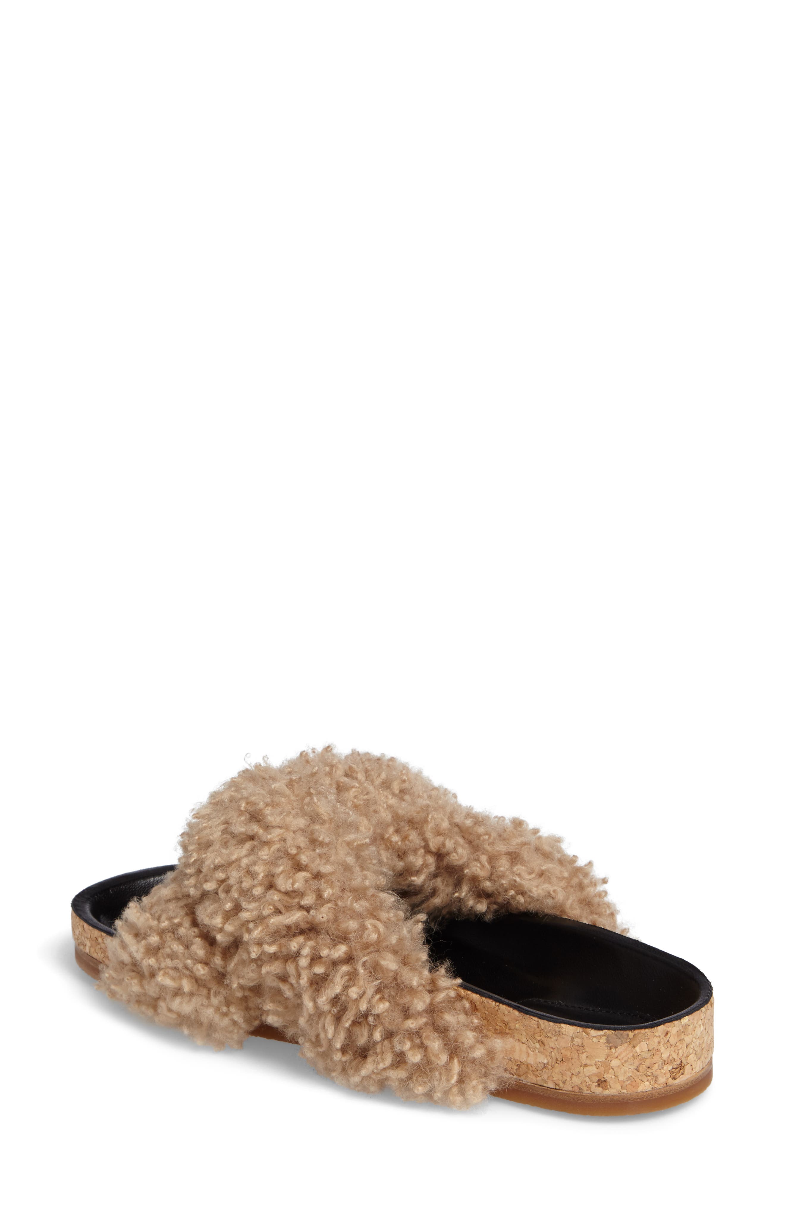 Chloé Kerenn Genuine Shearling Sandal, Alternate, color, 