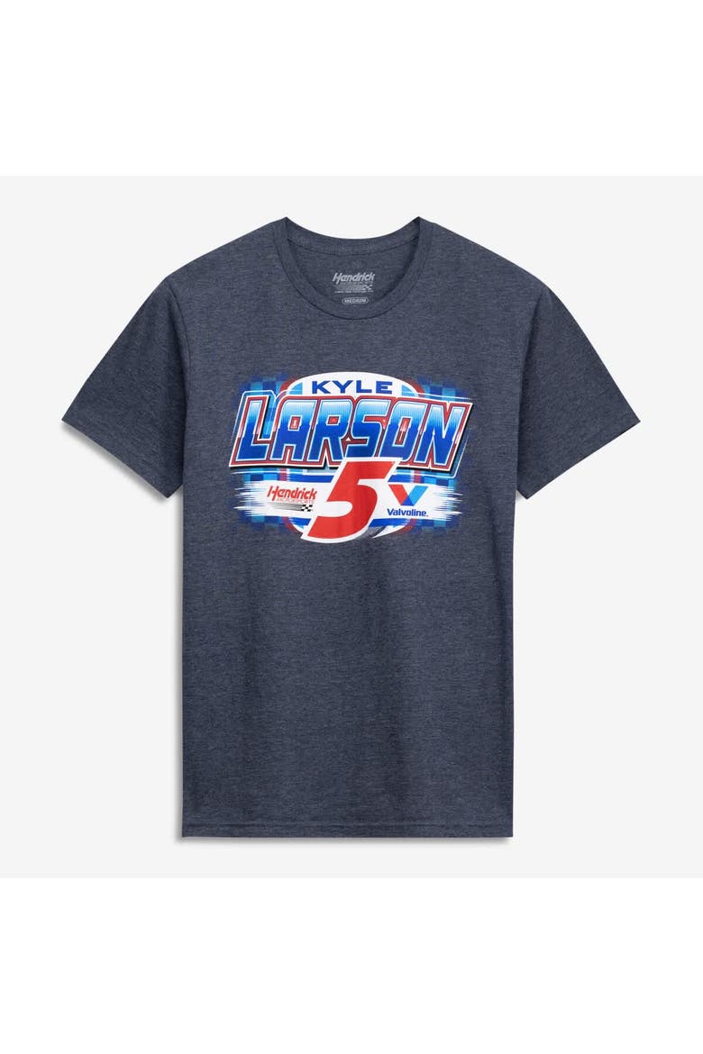 Men's Classic Ink Heather Navy Kyle Larson Valvoline T-Shirt, Main, color, Heather Navy