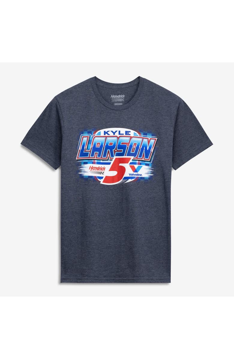 Classic Ink Men's Classic Ink Heather Navy Kyle Larson Valvoline T-Shirt, Main, color, Heather Navy
