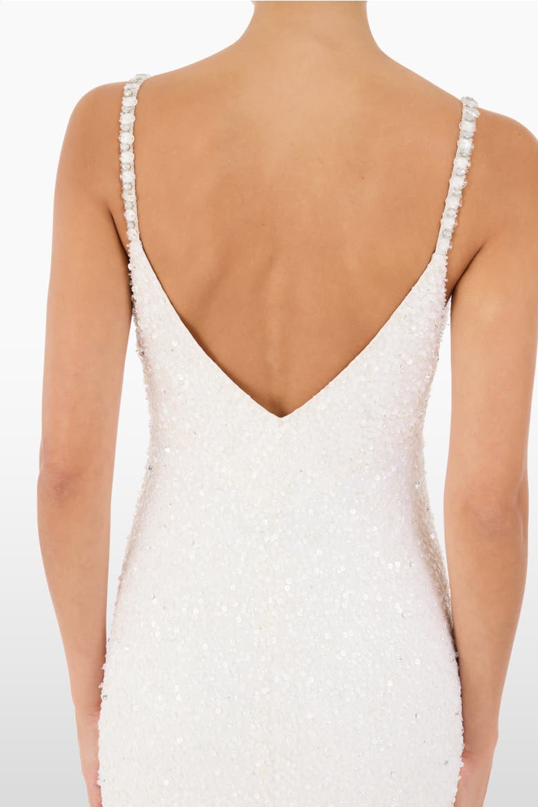 Nora Sequin-Embellished Gown, Alternate, color, IVORY