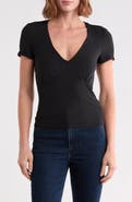 PAIGE Nanette Ribbed V-Neck Tee