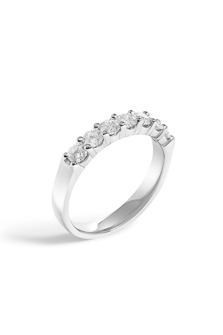 14K Gold 3/4 Ctw Diamond 7 Stone Band Ring, Alternate, color, White Gold