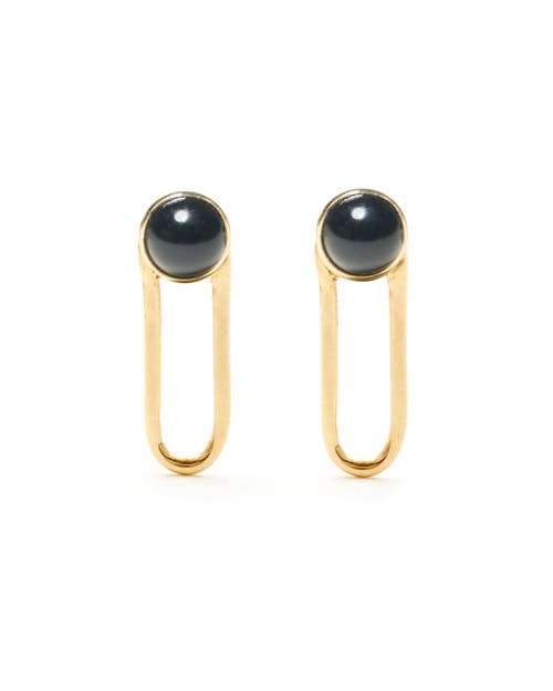 Odette New York Aura Earrings In Black Onyx- Brass