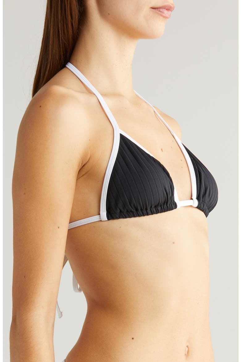 Iris Rib Bikini Top, Alternate, color, BLACKOUT
