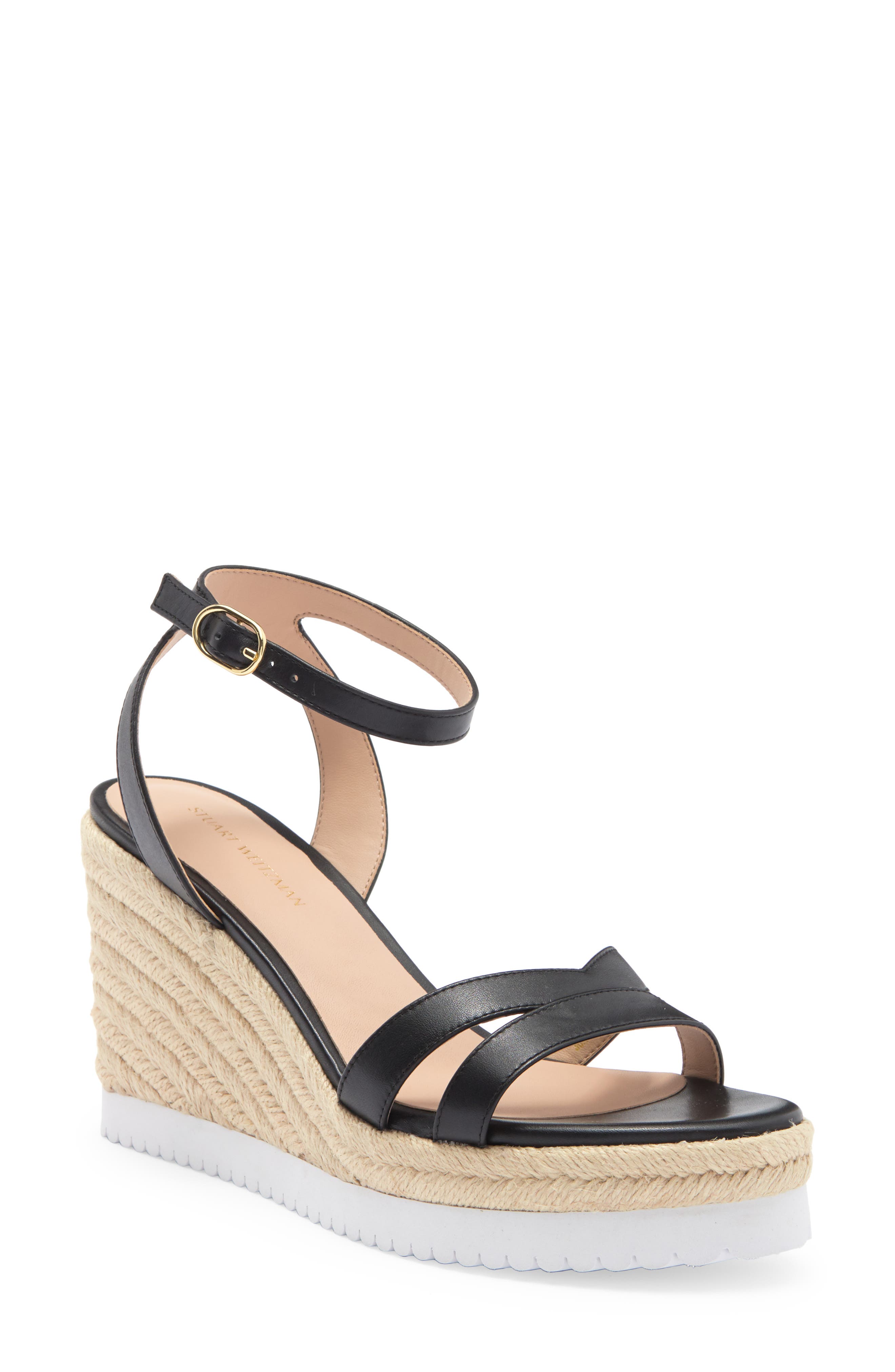 Stuart Weitzman Catlina Ankle Strap Espadrille Platform Wedge Sandal, Main, color, 