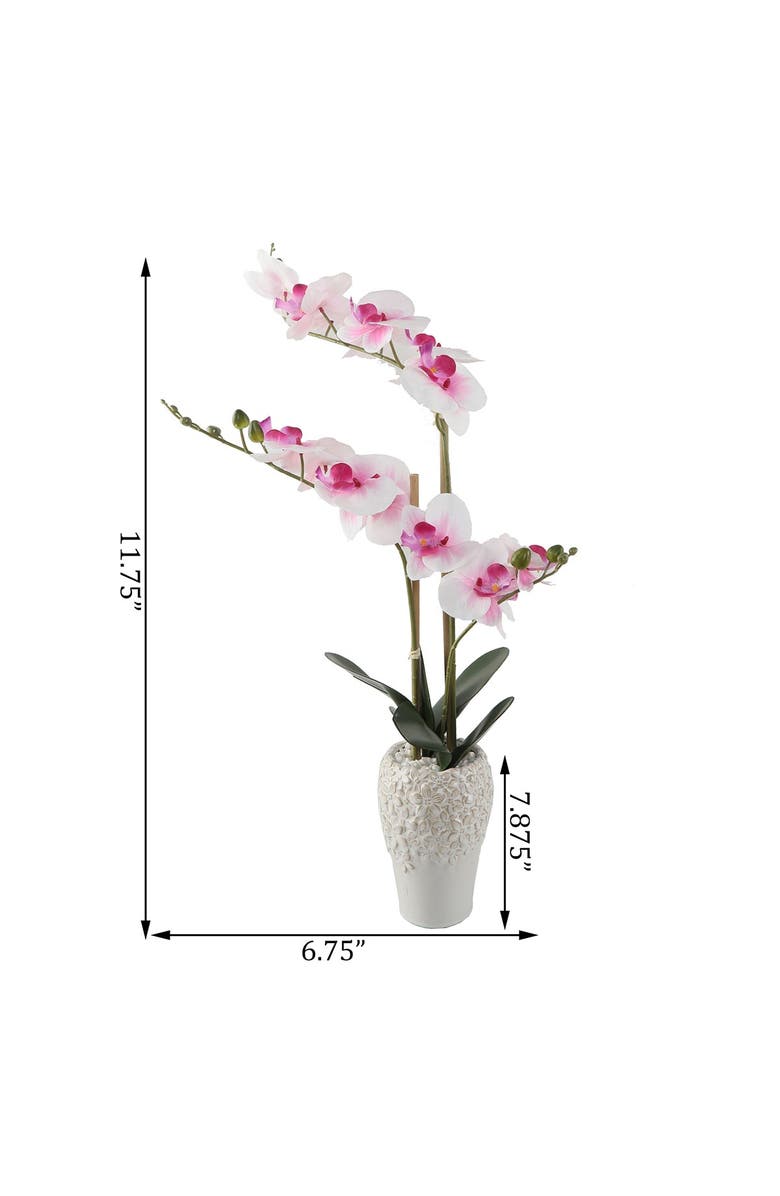FLORA BUNDA 20" Real-Touch Orchid in 5" x 8" Ceramic Vase, Alternate, color,