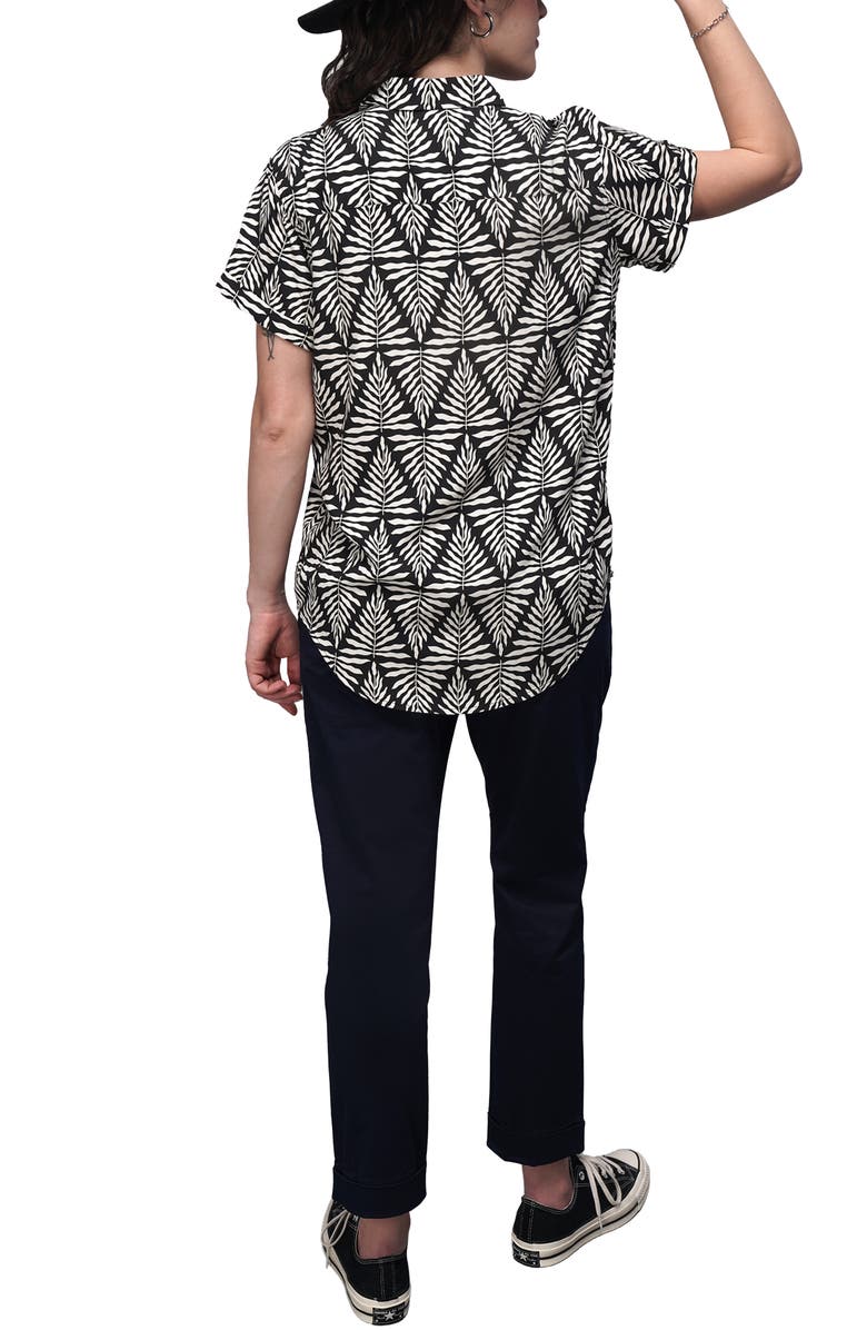 WILDFANG The Empower Button Up, Alternate, color, Fern Maze Black/White