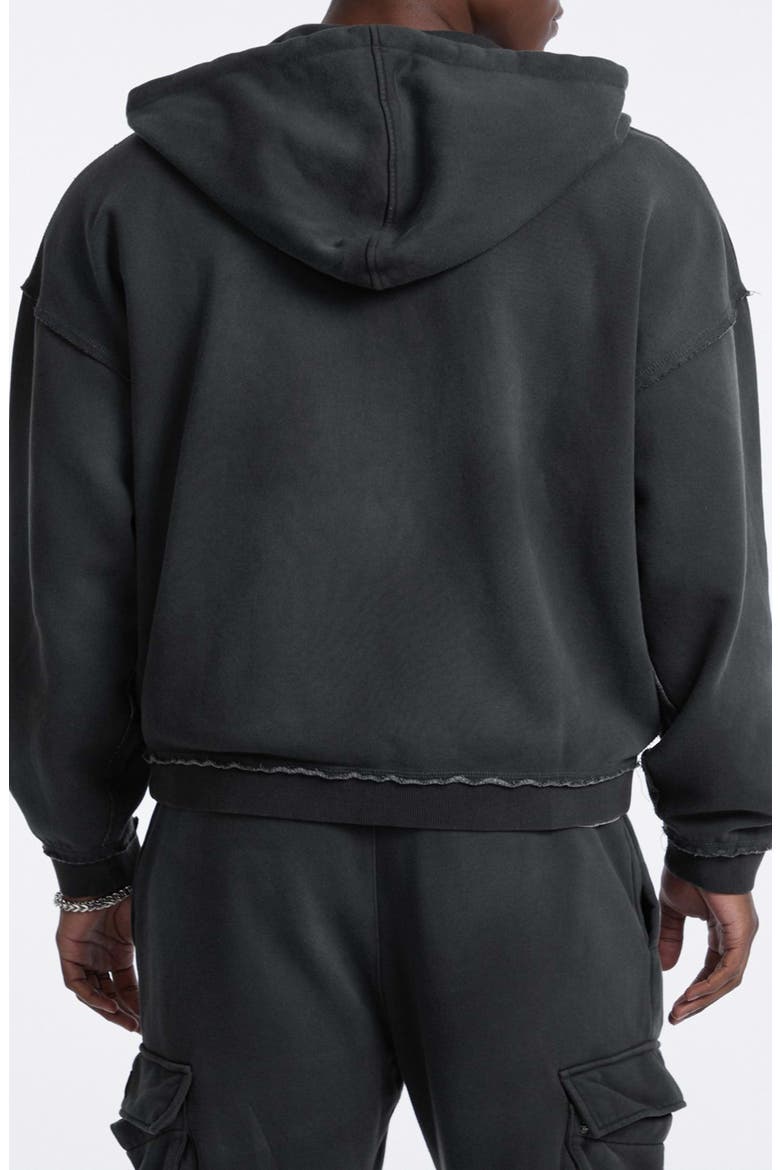 Boxy Zip Hoodie, Alternate, color, BLACK