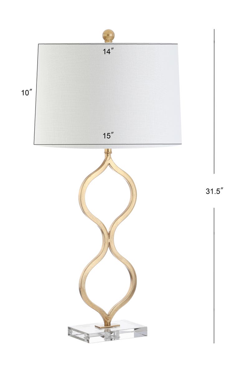 JONATHAN Y Levi 31.5" Metal/Crystal LED Table Lamp, Gold Leaf, Alternate, color, Gold