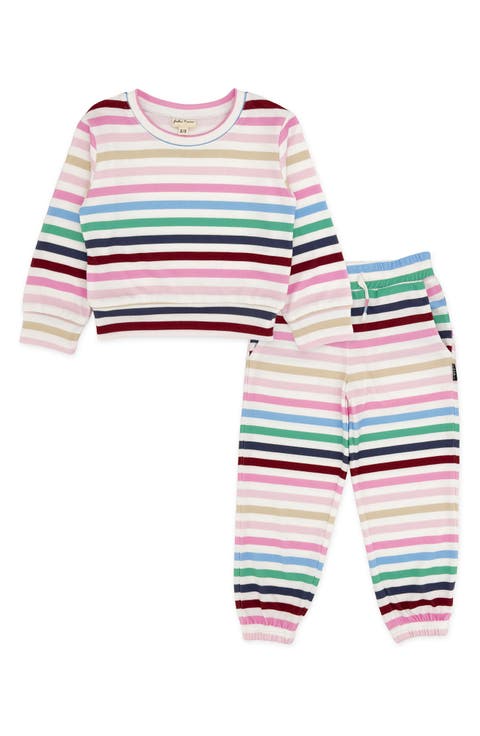 Kids' Oh So Cozy Striped 2-Piece Sweatshirt & Joggers Set