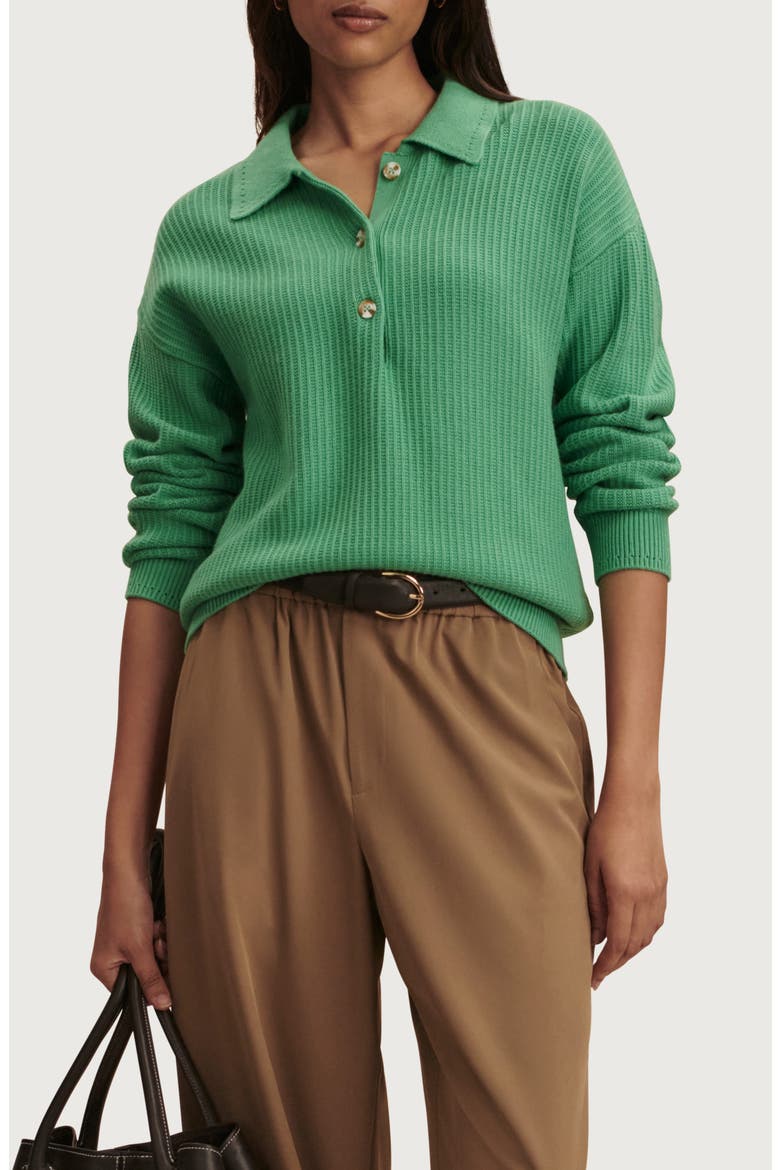 Marlie Half Placket Knit Polo Sweater (Women) | Nordstrom