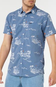 Rip Curl Fun Times Aerotech Short Sleeve Stretch Button-Up Shirt
