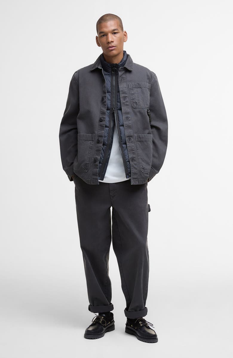 Barbour Bowland Cotton Canvas Chore Coat, Alternate, color, Black