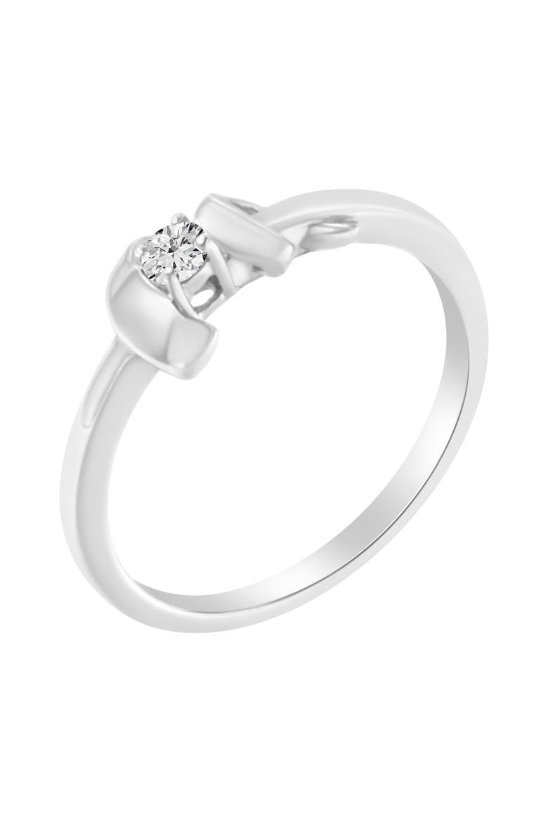 10K White Gold 1/10 Cttw Diamond Spiral Twist Promise Ring, Alternate, color, White Gold