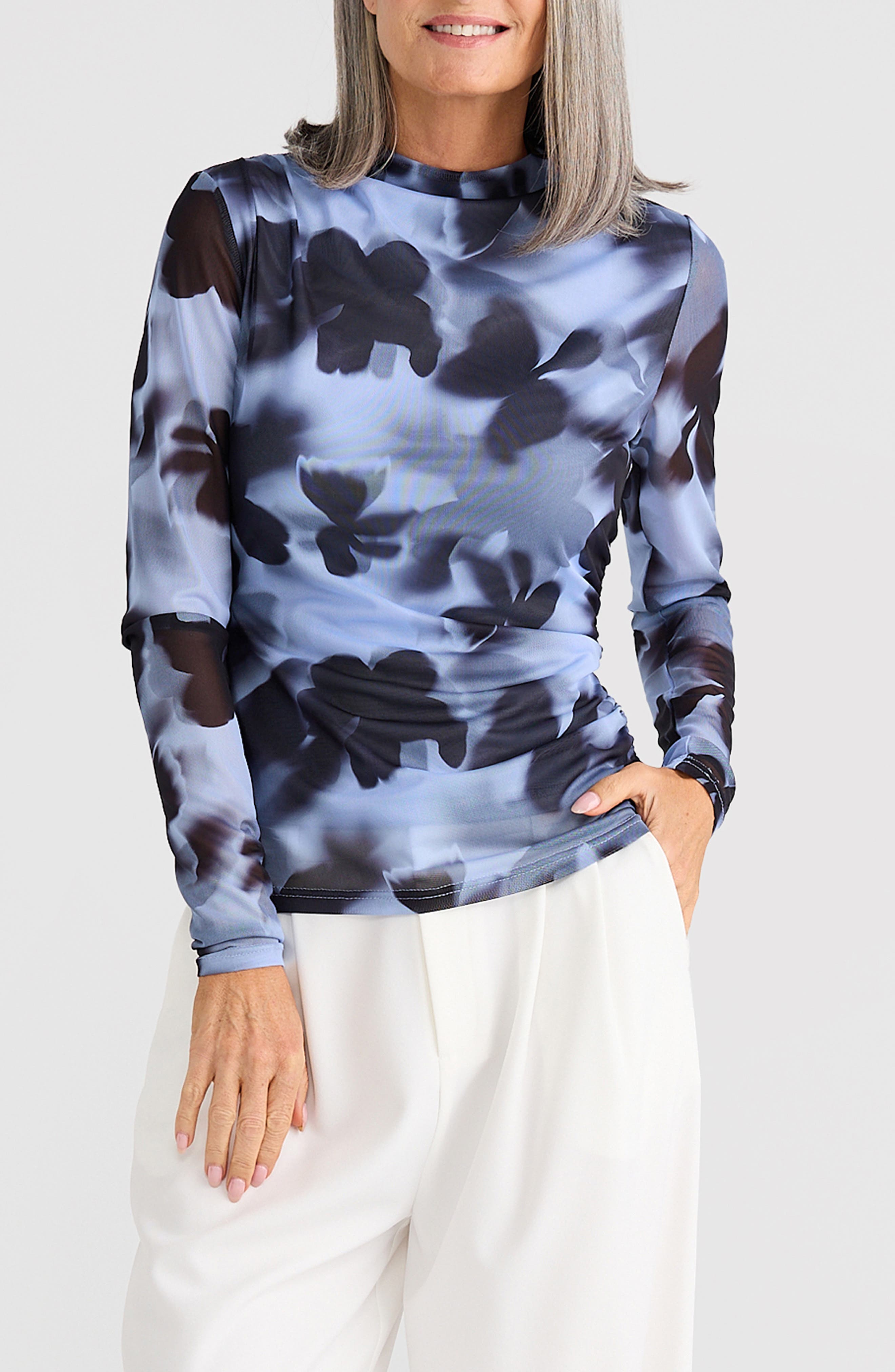selected BLUE ABSTRACT FLORAL
