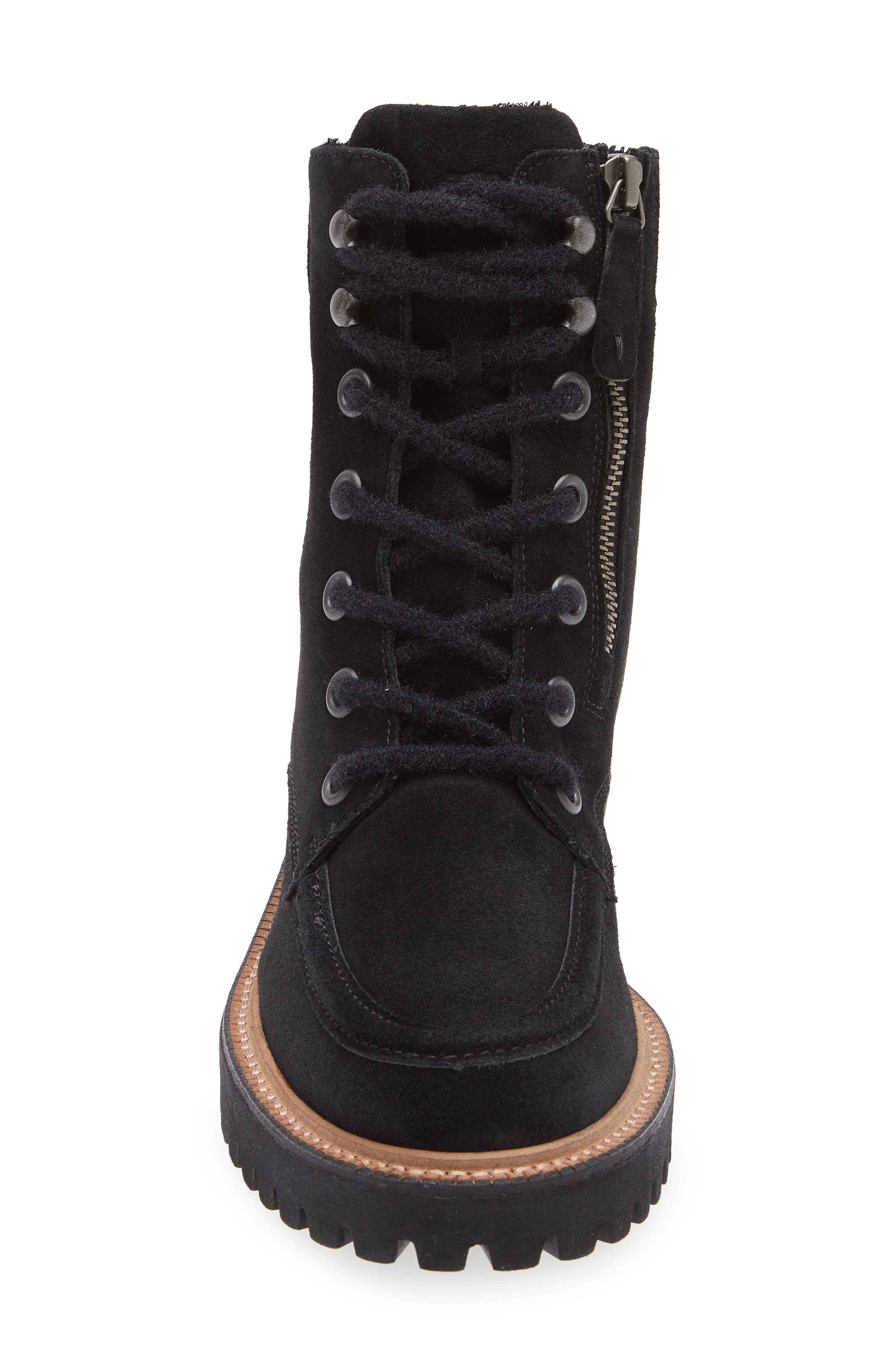 Paul Green Duke Leather Lace-Up Boot, Alternate, color, Black Sahara Leopard Combo