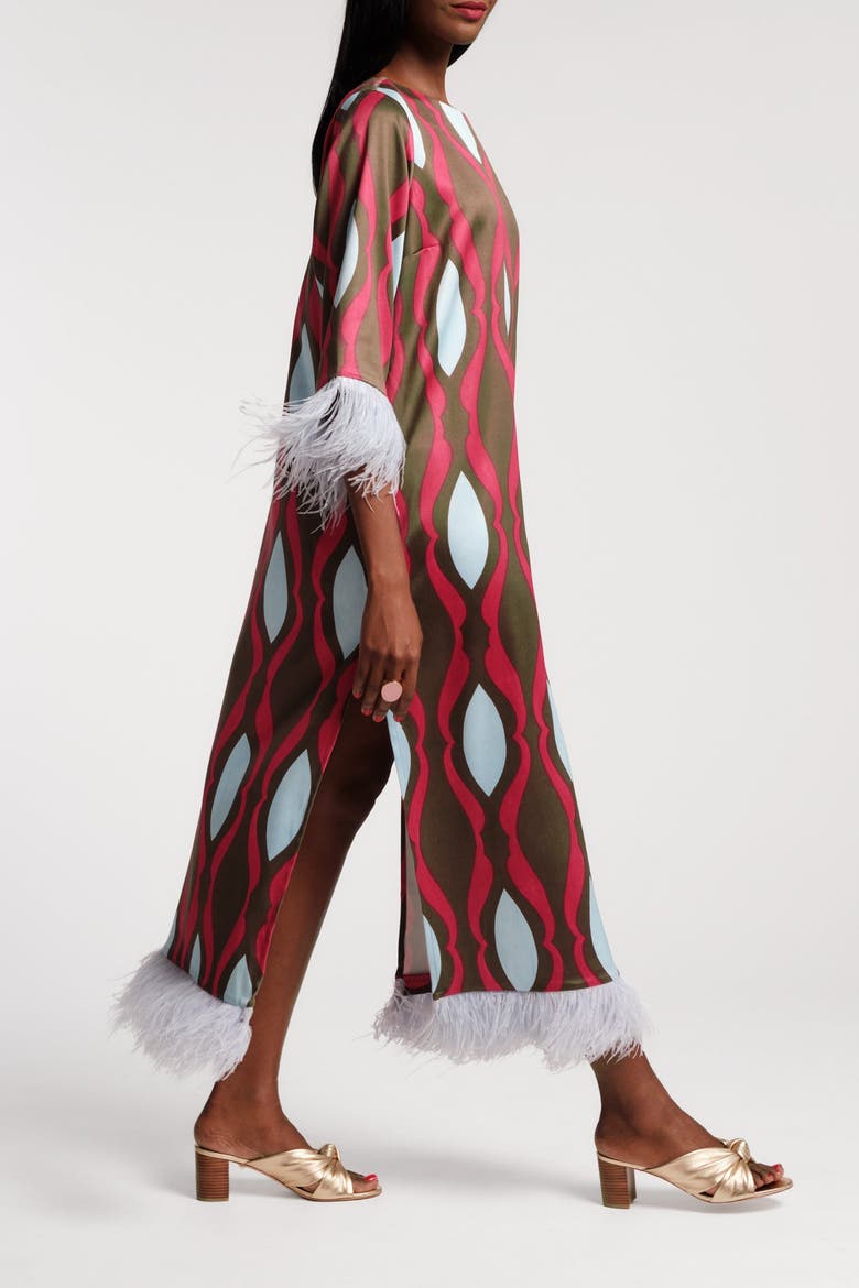 Belle Maxi Dress, Alternate, color, Red/Olive/Light Blue