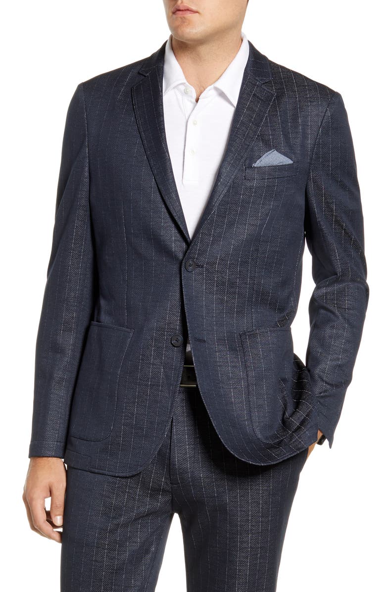 Vince Camuto Slim Fit Pinstripe Sport Coat, Main, color, 