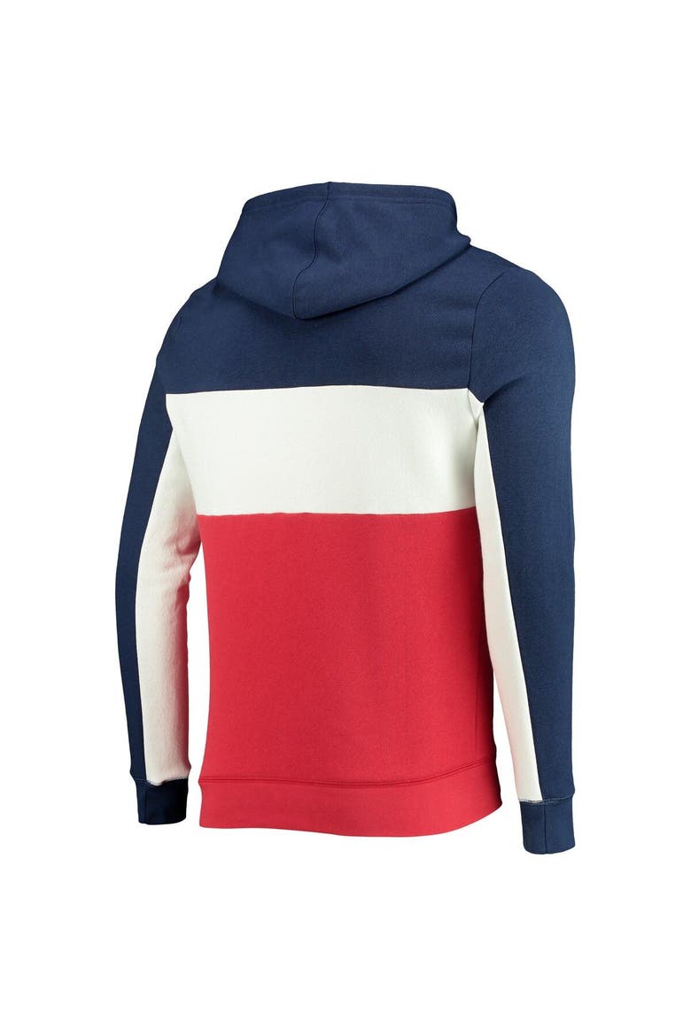 Men's Junk Food Navy/White Washington Wizards Wordmark Colorblock Fleece Pullover Hoodie, Alternate, color, Navy