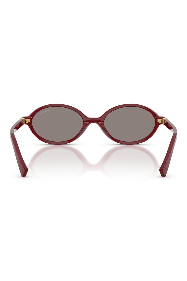 50mm Oval Sunglasses, Alternate, color, OPAL BURGUNDY / DARK GREY