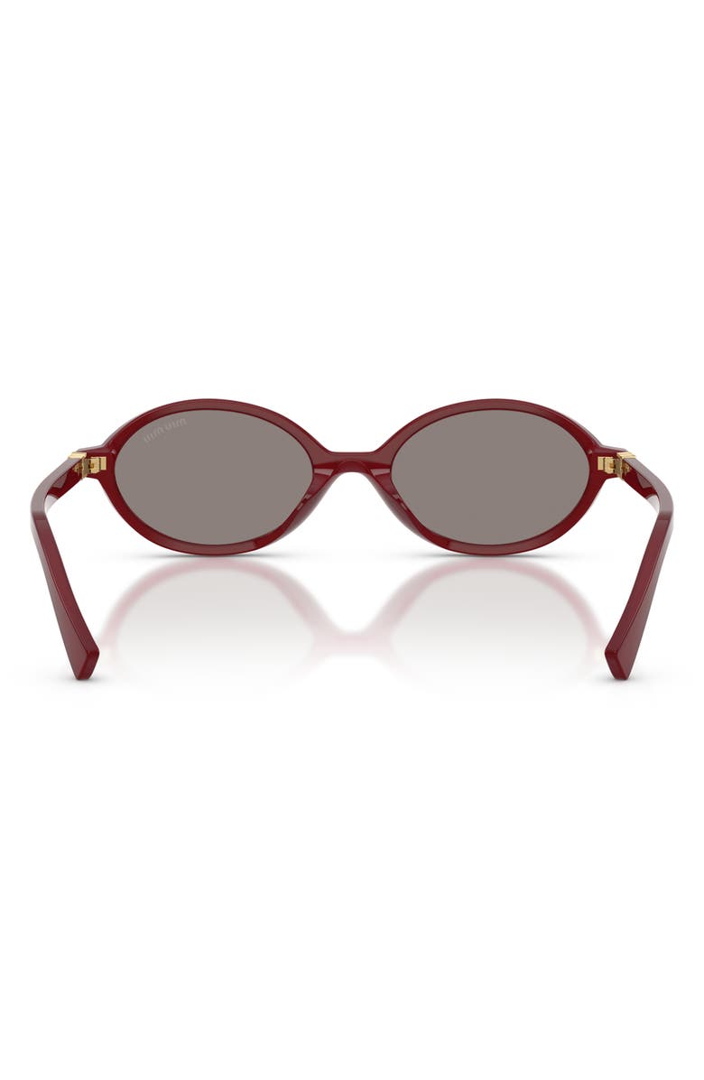 Miu Miu 50mm Oval Sunglasses, Alternate, color, Opal Burgundy / Dark Grey