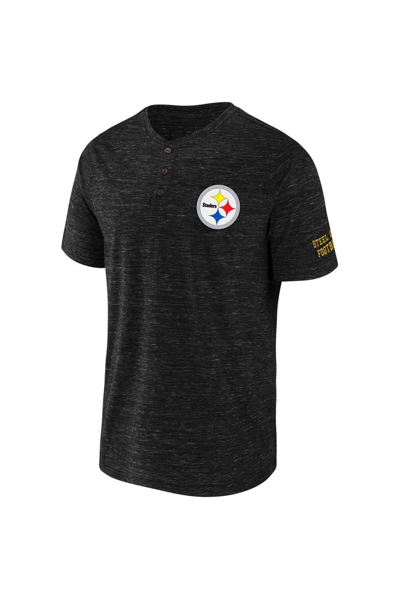 Men's NFL x Darius Rucker Collection by Fanatics Black Pittsburgh Steelers Slub Henley T-Shirt, Alternate, color, Black