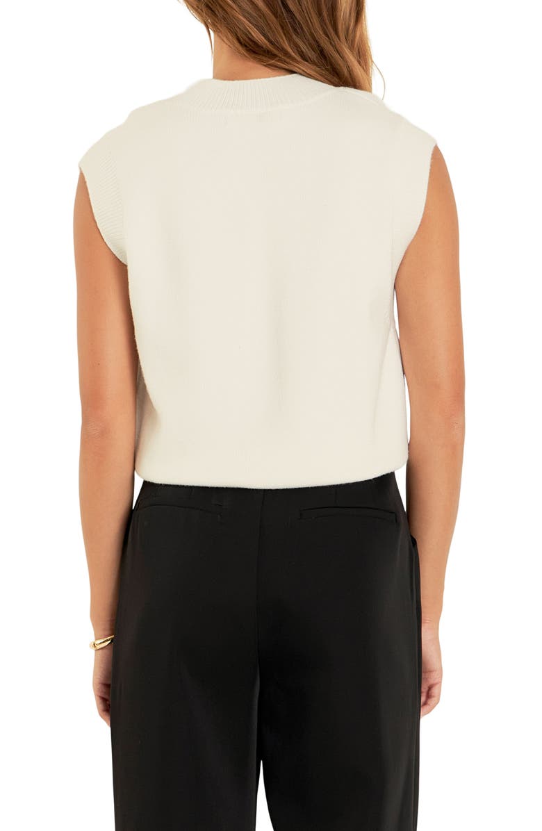 English Factory Argyle Pullover Sweater Vest, Alternate, color, Ivory/ Black