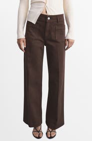 MANGO Jessie Patch Pocket Wide Leg Jeans