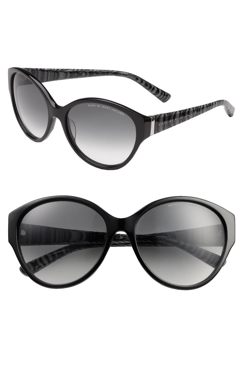 Stripe Cat's Eye Sunglasses (Nordstrom Exclusive), Main, color, BLACK/ GREY