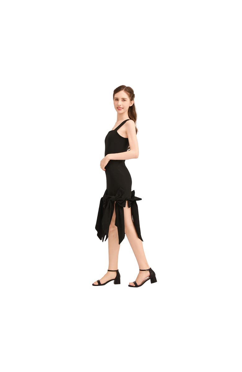 Tulleen Bow-Tail Dress, Alternate, color, Black